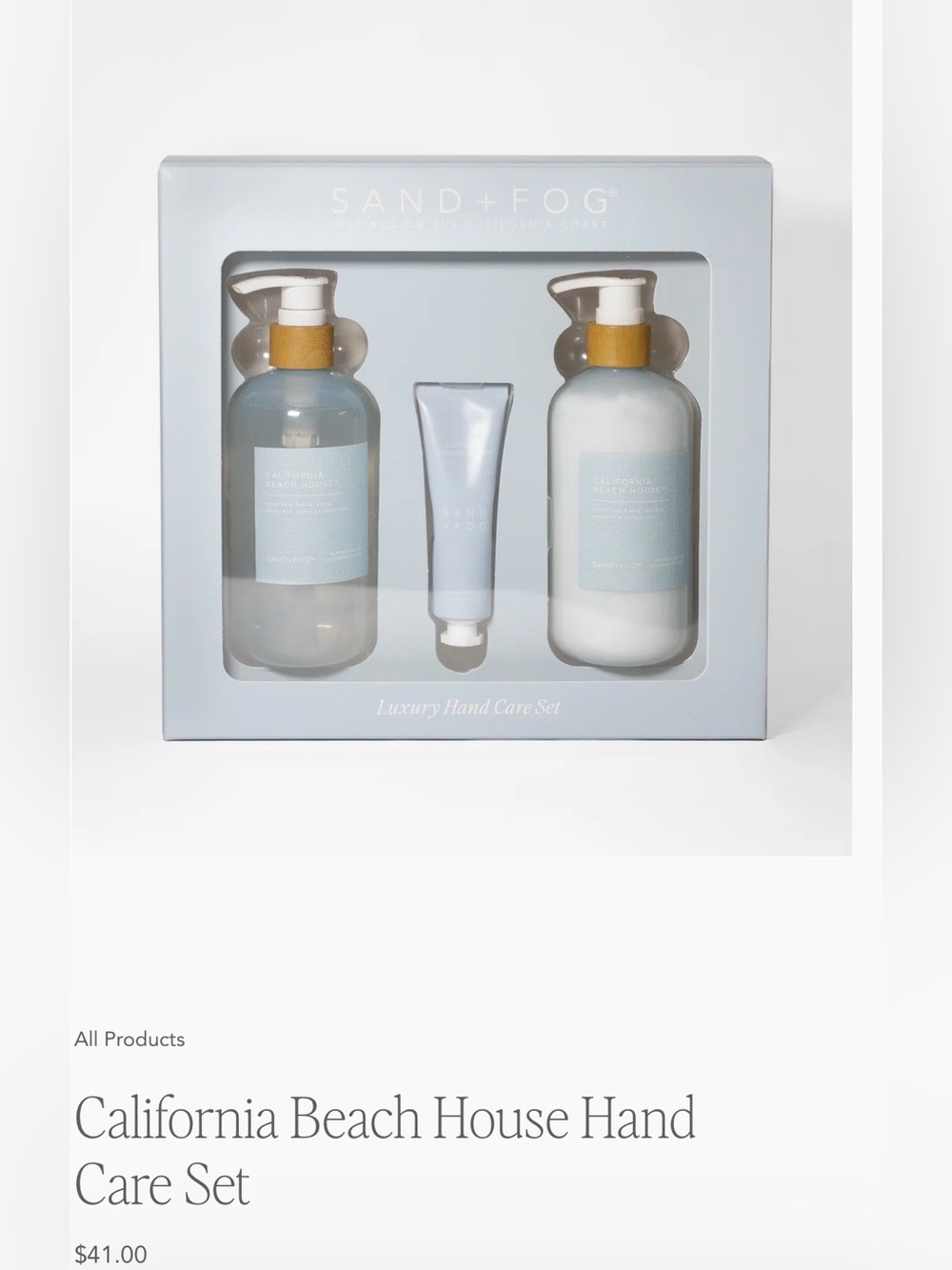 Sand + Fog California Beach House Luxury Hand Care Set - Ret $41